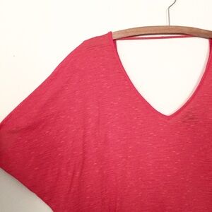 Women's Red V-Neck Top